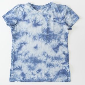 PINK Blue Tie-Dye Short-Sleeve Tee Size Small